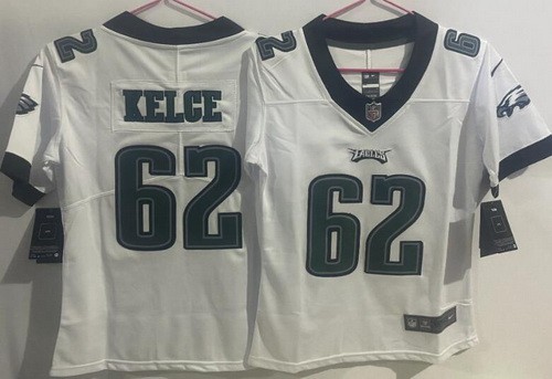 Youth Philadelphia Eagles #62 Jason Kelce Nike Limited White Vapor NFL Stitched Jersey