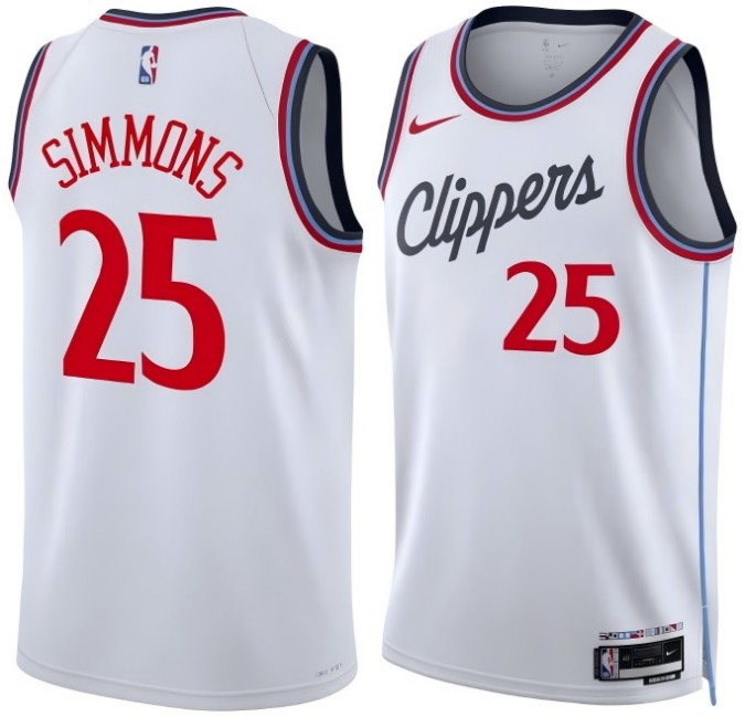 Men's Los Angeles Clippers #25 Ben Simmons White 2024/25 Association Swingman Jersey