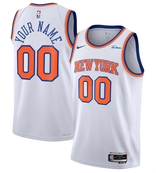 Men's New York Knicks Active Player Custom White Association Edition Stitched Basketball Jersey