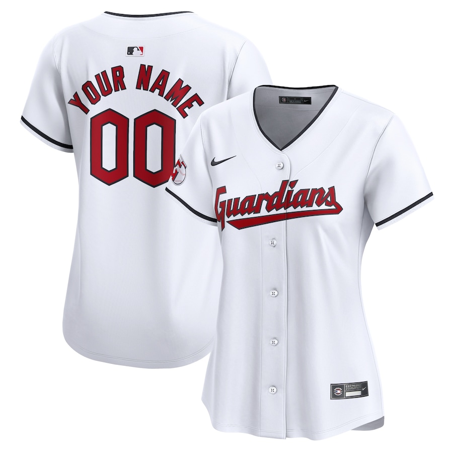 Women's Cleveland Guardians Active Player Custom White Home Limited Stitched Baseball Jersey