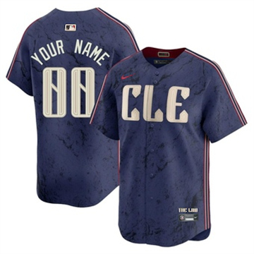 Youth Cleveland Guardians Custom Nike 2024 City Connect Replica Navy Stitched Baseball Jersey