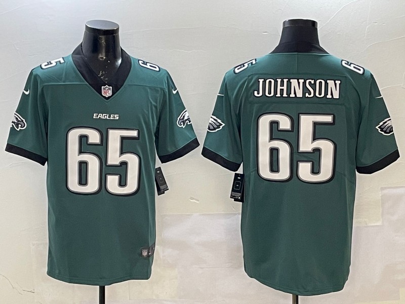 Men's Philadelphia Eagles #65 Lane Johnson New Nike Midnight Green 2025 Team Color Stitched NFL Vapor Untouchable Limited Jersey