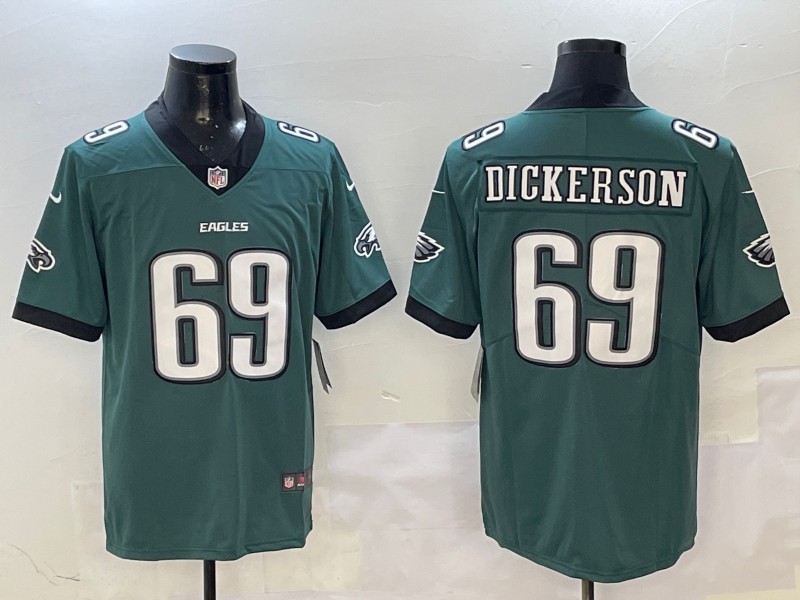 Men's Philadelphia Eagles #69 Landon Dickerson New Green 2025 Vapor Untouchable Limited Stitched Jersey