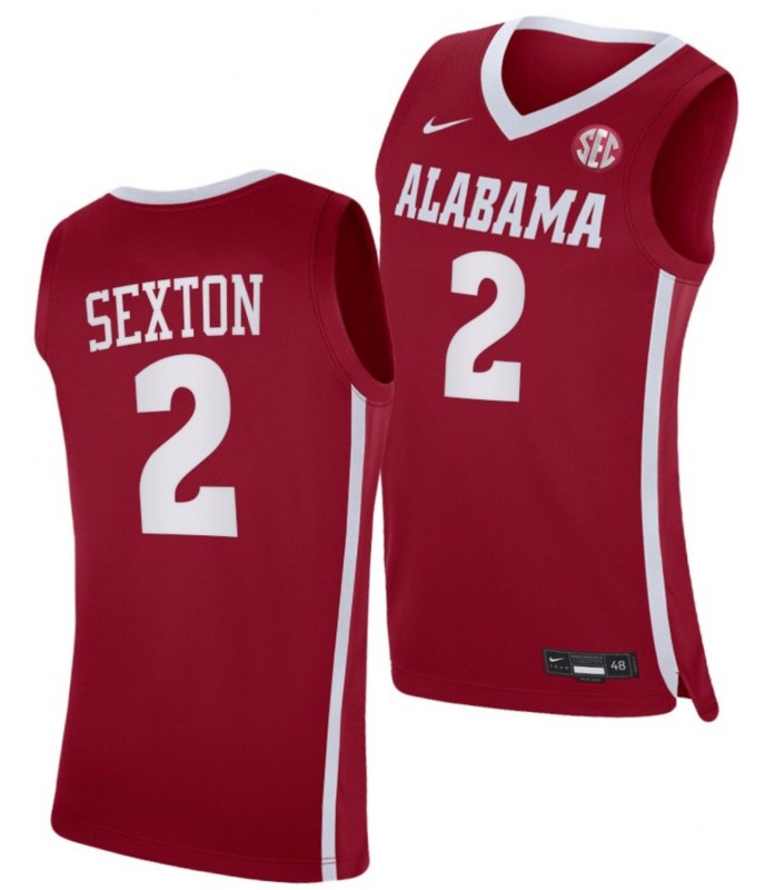 Men's Alabama Crimson Tide #2 Collin Sexton College Basketball Crimson Stitched Jersey