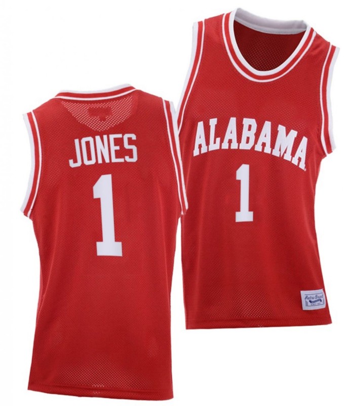 Men's Alabama Crimson Tide #1 Herbert Jones College Basketball Red Throwback Stitched Jersey