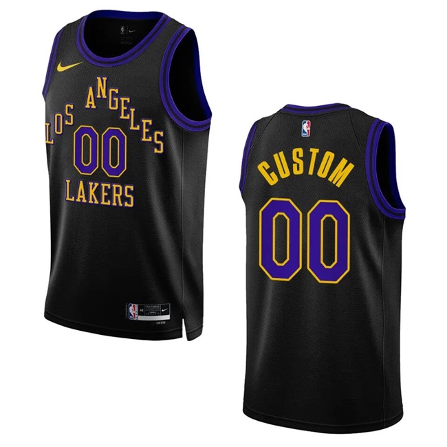 Youth Los Angeles Lakers Customized 2023-24 Black City Edition Swingman Stitched Basketball Jersey