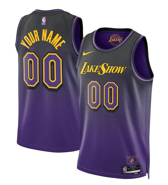 Youth Los Angeles Lakers Active Player Custom Purple 2024-25 City Edition Swingman Stitched Basketball Jersey