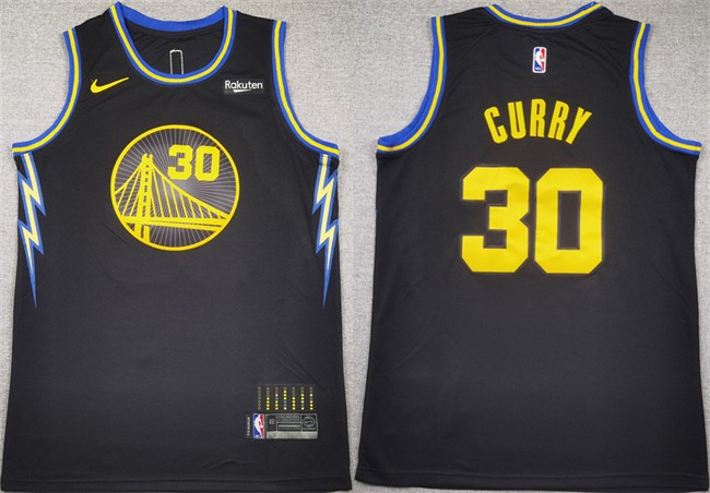 Men's Golden State Warriors #30 Stephen Curry Black Stitched Basketball Jersey