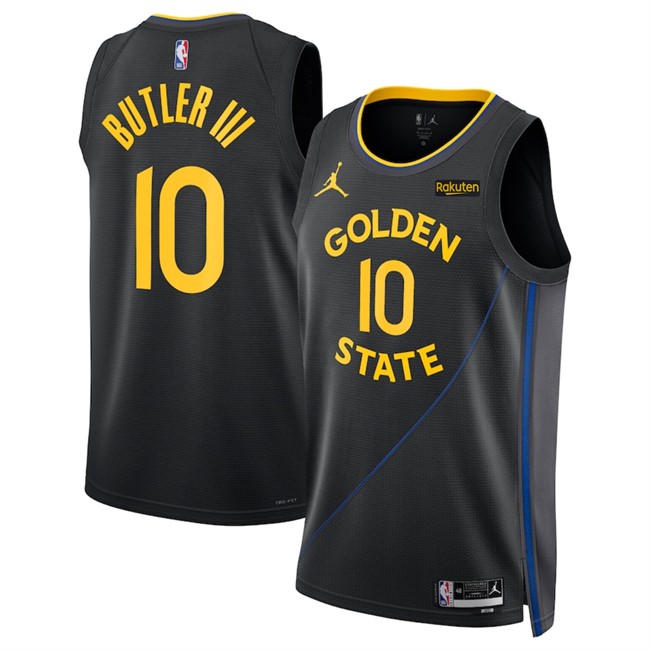 Men's Golden State Warriors #10 Jimmy Bulter III Black 2025 Statement Edition Stitched Basketball Jersey