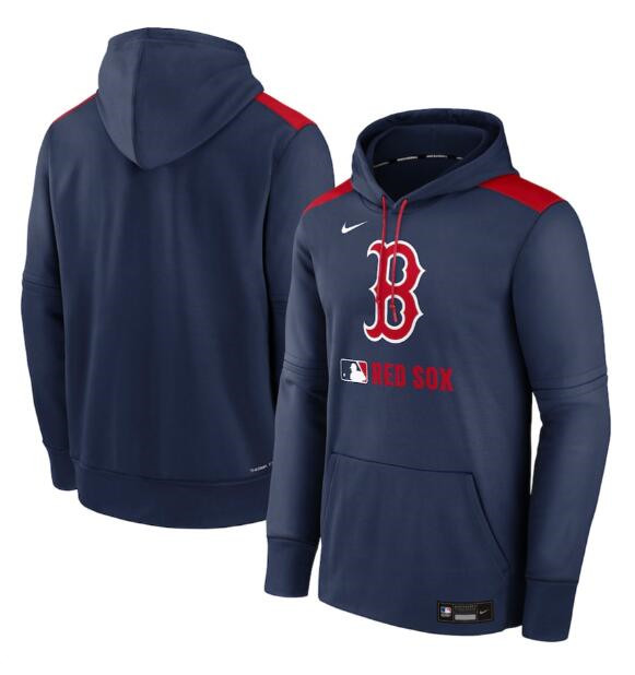 Men's Boston Red Sox Navy Collection Performance Pullover Hoodie