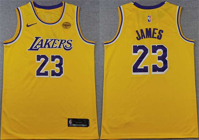 Toddlers Los Angeles Lakers #23 LeBron James Yellow Icon Edition Stitched Basketball Jersey