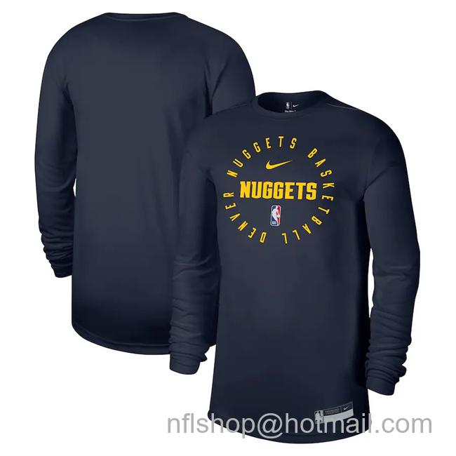 Men's Denver Nuggets Navy 2024-25 Legend On-Court Practice Long Sleeve T-Shirt