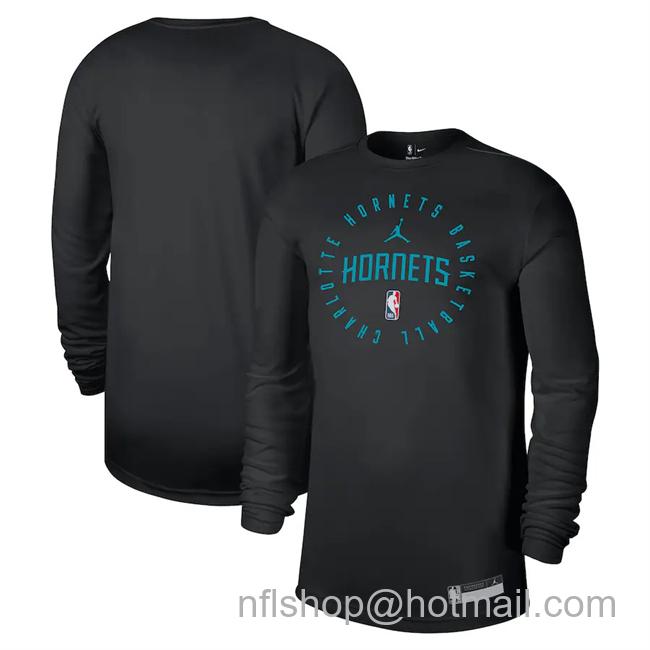 Men's Charlotte Hornets Black 2024-25 Legend On-Court Practice Long Sleeve T-Shirt