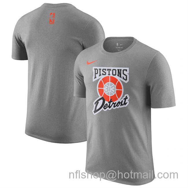 Men's Detroit Pistons Grey 2024-25 City Edition Essential Logo T-Shirt