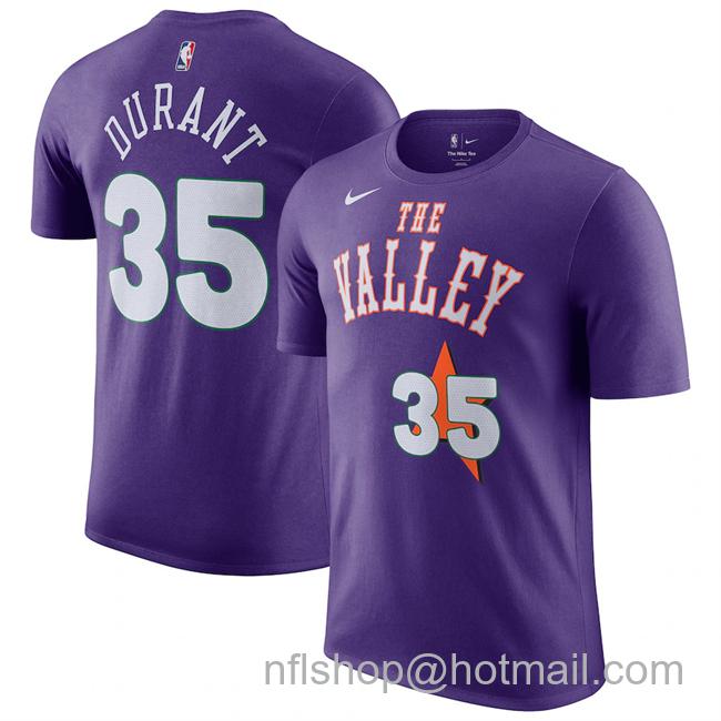 Men's Phoenix Suns #35 Kevin Durant Purple 2024-25 City Edition Name & Number T-Shirt