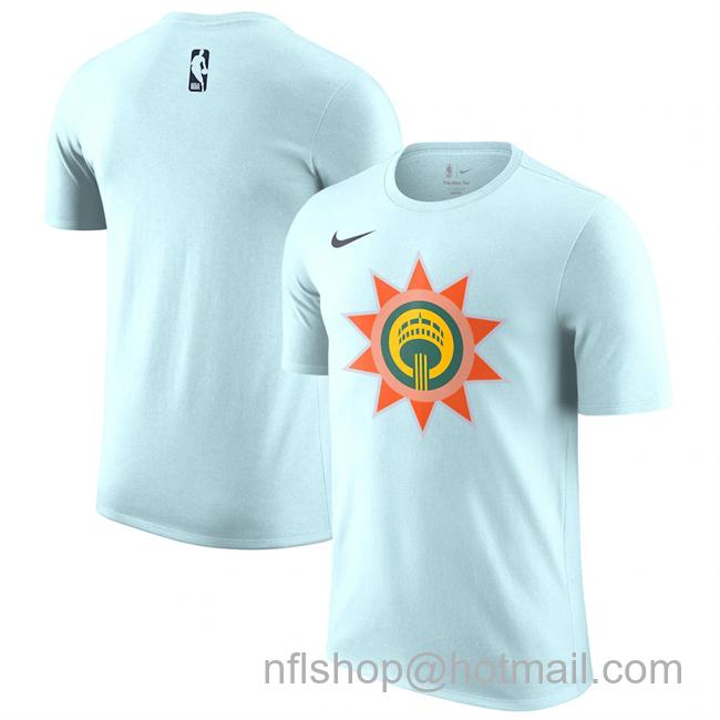 Men's Phoenix Suns Light Blue 2024-25 City Edition Essential Logo T-Shirt