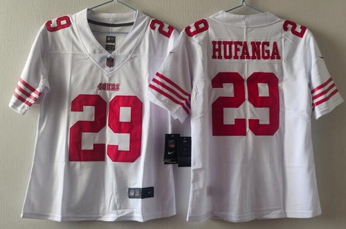 Women's San Francisco 49ers #29 Talanoa Hufanga Limited White Vapor Jersey