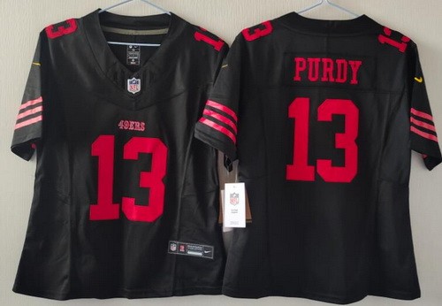 Women's San Francisco 49ers #13 Brock Purdy Limited Black FUSE Vapor Jersey