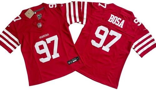 Women's San Francisco 49ers #97 Nick Bosa Limited Red FUSE Vapor Jersey