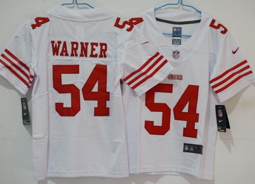 Women's San Francisco 49ers #54 Fred Warner Limited White Vapor Jersey