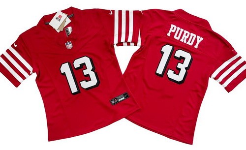 Women's San Francisco 49ers #13 Brock Purdy Limited Red Throwback FUSE Vapor Jersey