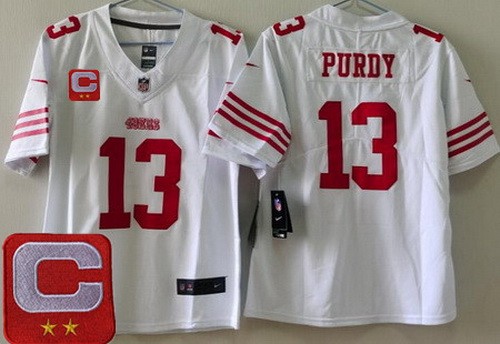 Women's San Francisco 49ers #13 Brock Purdy Limited White 2024 C Patch Vapor Jersey