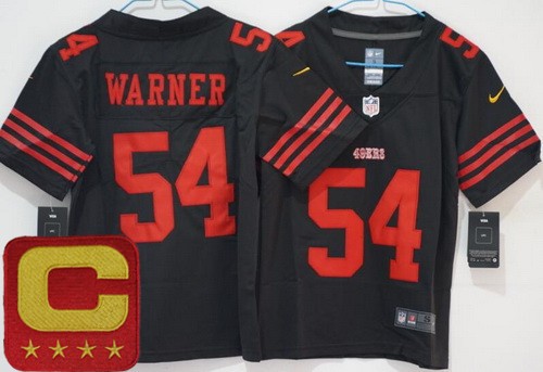 Women's San Francisco 49ers #54 Fred Warner Limited Black C Patch Vapor Jersey