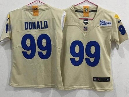 Women's Los Angeles Rams #99 Aaron Donald Limited Bone 2020 Vapor Untouchable Jersey