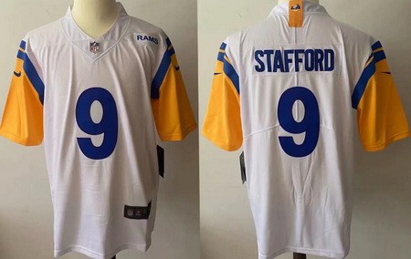 Women's Los Angeles Rams #9 Matthew Stafford Limited White Alternate Vapor Jerseys