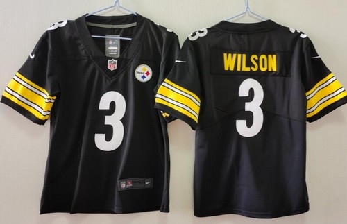 Women's Pittsburgh Steelers #3 Russell Wilson Limited Black Vapor Jersey