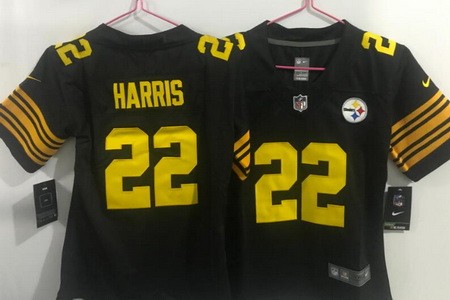 Women's Pittsburgh Steelers #22 Najee Harris Limited Black Throwback Vapor Jersey