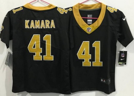 Women's New Orleans Saints #41 Alvin Kamara Limited Black Vapor Jersey