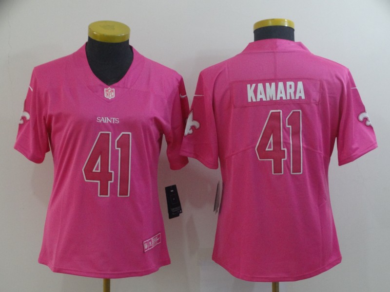 Women's New Orleans Saints #41 Alvin Kamara Pink Vapor Untouchable Limited Stitched NFL Jersey