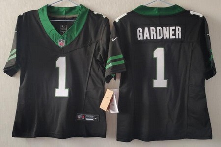 Women's New York Jets #1 Sauce Gardner Limited Black FUSE Vapor Jersey