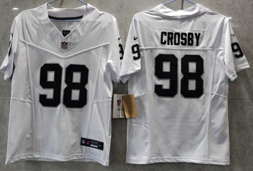 Women's Las Vegas Raiders #98 Maxx Crosby Limited White FUSE Vapor Jersey