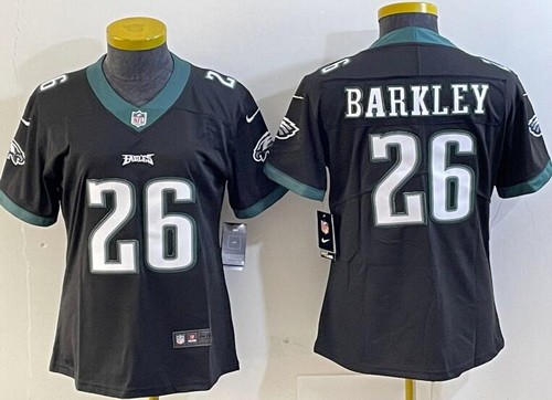 Women's Philadelphia Eagles #26 Saquon Barkley Limited Black Vapor Jersey