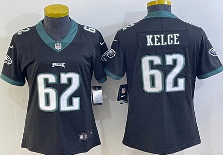 Women's Philadelphia Eagles #62 Jason Kelce Limited Black Vapor Jersey