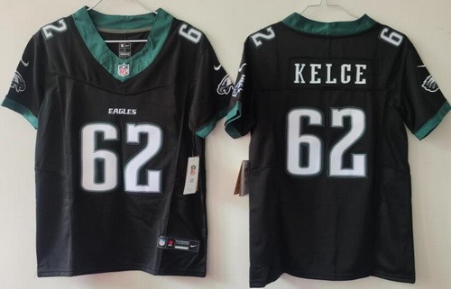 Women's Philadelphia Eagles #62 Jason Kelce Limited Black FUSE Vapor Jersey