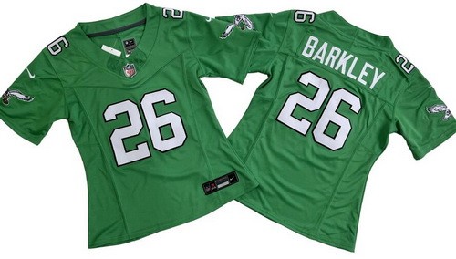 Women's Philadelphia Eagles #26 Saquon Barkley Limited Kelly Green FUSE Vapor Jersey