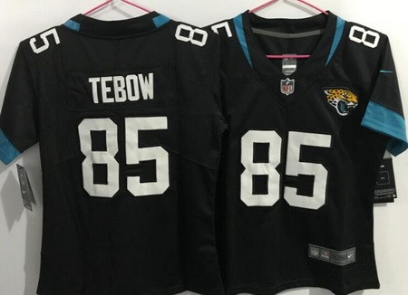 Women's Jacksonville Jaguars #85 Tim Tebow Limited Black Vapor Jersey