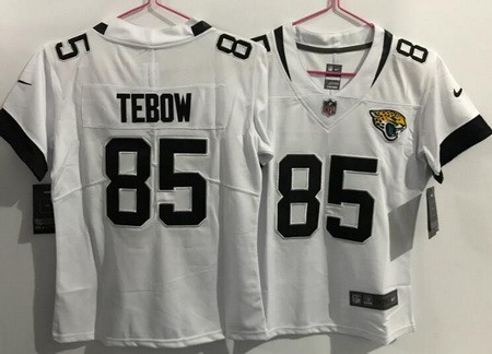 Women's Jacksonville Jaguars #85 Tim Tebow Limited White Vapor Jersey