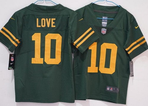 Women's Green Bay Packers #10 Jordan Love Limited Green Alternate Vapor Jersey