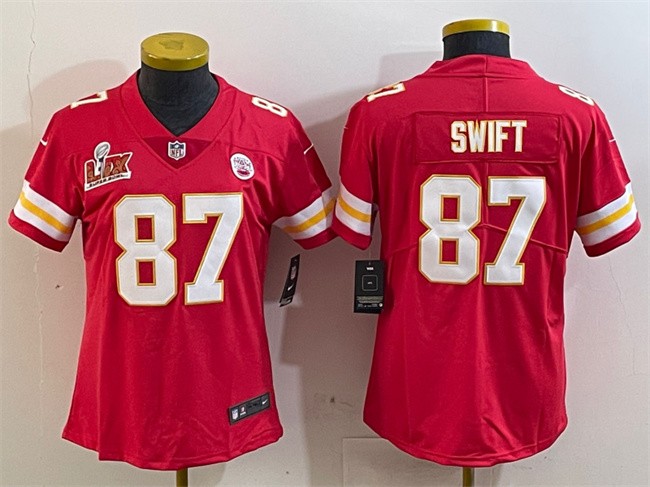 Youth Kansas City Chiefs #87 Taylor Swift Red 2025 Super Bowl LIX Patch Vapor Untouchable Limited Stitched Football Jersey