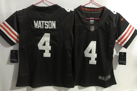 Women's Cleveland Browns #4 Deshaun Watson Limited Brown Vapor Jersey