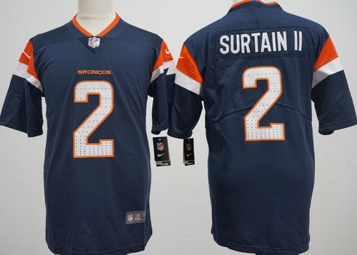 Women's Denver Broncos #2 Patrick Surtain II Limited Blue Vapor Jersey