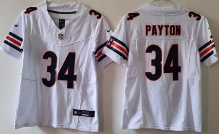 Women's Chicago Bears #34 Walter Payton Limited White FUSE Vapor Jersey