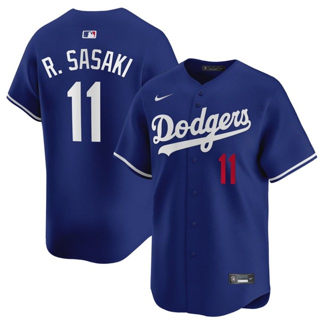 Men's Los Angeles Dodgers #11 Roki Sasaki Royal 2025 Alternate Limited Stitched Baseball Jersey