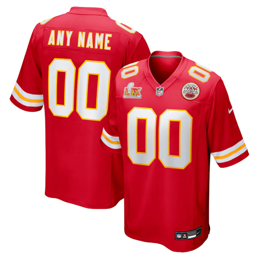 Men's Kansas City Chiefs Nike Super Bowl LIX Custom Game Jersey - Red