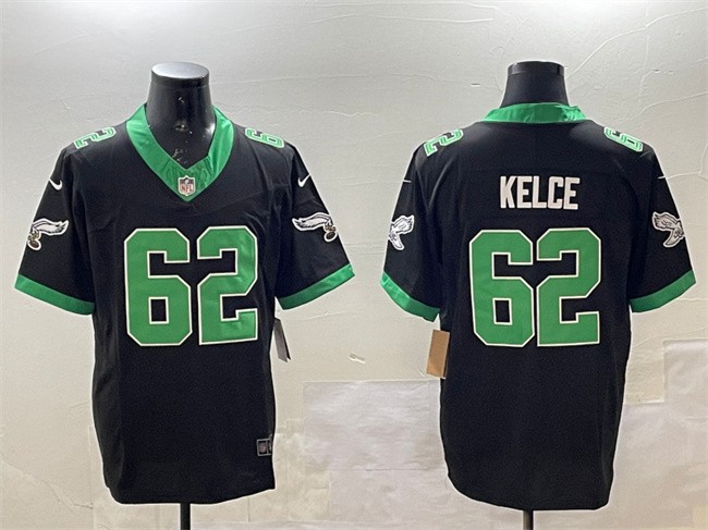 Men's Philadelphia Eagles #62 Jason Kelce Black F.U.S.E. Vapor Untouchable Limited Stitched Football Jersey