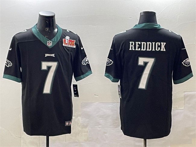 Men's Philadelphia Eagles #7 Haason Reddick Black 2025 Super Bowl LIX Patch Vapor Untouchable Limited Stitched Football Jersey